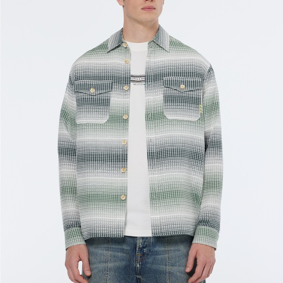 NWT Men’s Scotch & Soda RELAXED FIT STRIPE WAFFLE SHIRT XL - Picture 4 of 6